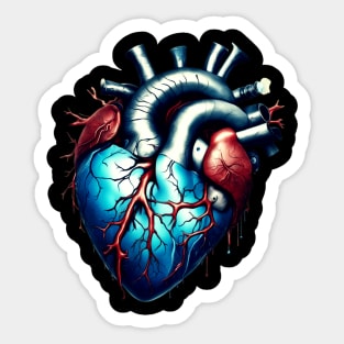 Anatomical Blue Heart Sticker